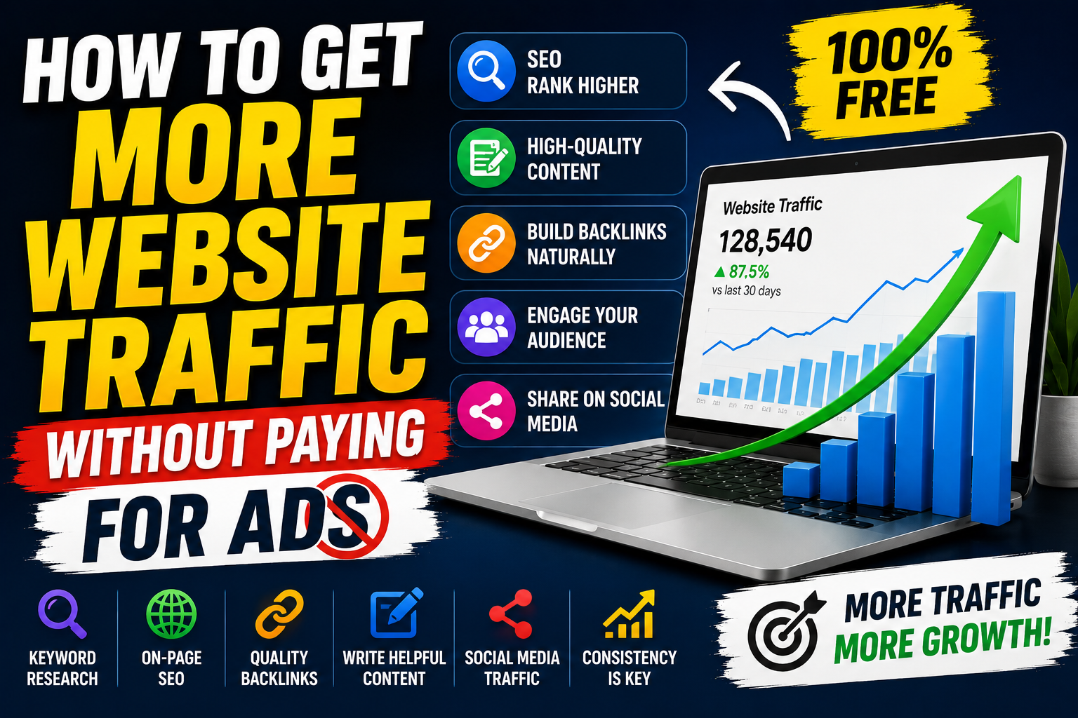 How to Get More Website Traffic Without Paying for Ads💻🤩